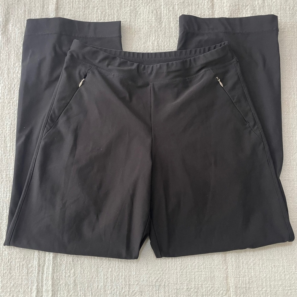 Lucy Black Wide Leg Activewear Pants Women S Short Zipper Pockets Stretch